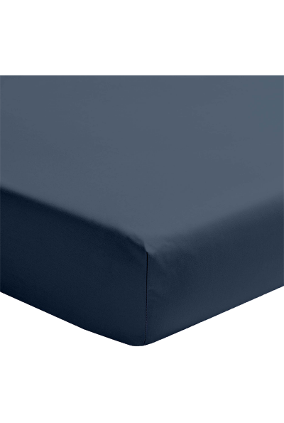 ESSIX Drap-housse uni 1 ou 2 personnes percale de coton  - Bleu