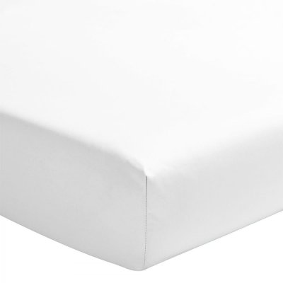 HOME LINGE PASSION Drap housse uni 100% coton - Bonnet 25cm - Blanc - 180x200 cm - Blanc