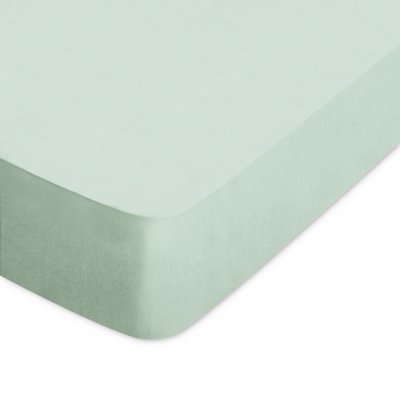 LINNEA Drap housse uni 120x190 cm coton alto vert fleur d'amandier