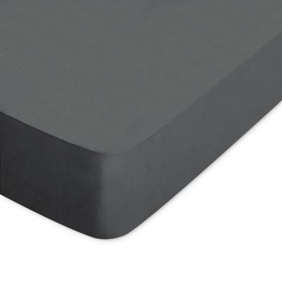 LINNEA Drap Housse Uni 180x220 Cm Bonnet 40 Cm 100% Coton Alto Gris Manhattan