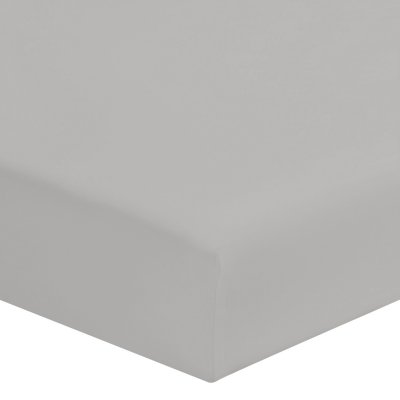 ORIGIN Drap housse uni en coton, gris 160x200