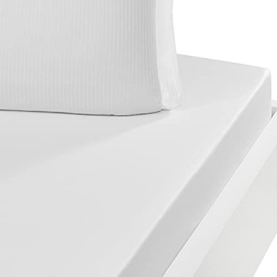 SENSEI MAISON Drap housse uni en satin de coton Blanc 160x200 cm