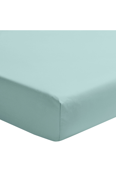 ESSIX Drap housse uni PREMIERE en percale de coton Archipel 120x190 cm