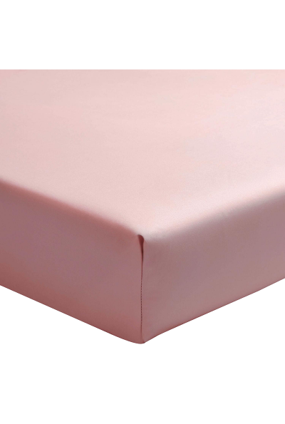 ESSIX Drap housse uni PREMIERE en percale de coton Poudre 200x200 cm