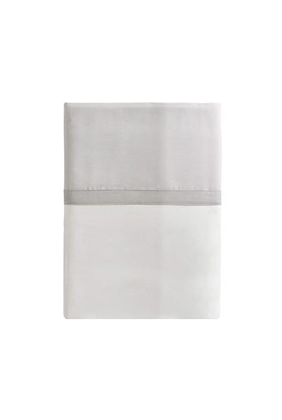 ESSIX Drap percale Toi et Moi  180 x 290 cm Meringue / Gris Perle