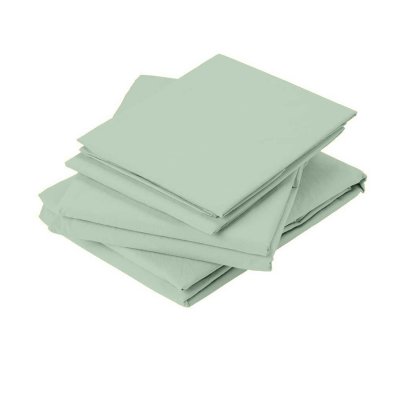 TOISON D OR Drap Plat en Coton Lav&eacute; Vert d'eau 180x290 cm