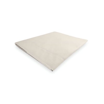 SOLEIL D OCRE Drap plat en coton PERCALE, par Soleil d'ocre ecru 180 x 290 cm