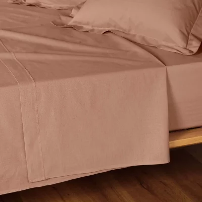 DOUCEUR D INTERIEUR Drap Plat ""lina"" 180x290cm Rose Blush