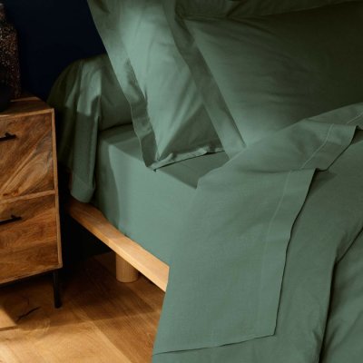 DOUCEUR D INTERIEUR Drap Plat ""lina"" 240x300cm Vert C&egrave;dre