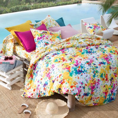 BECQUET Drap plat multicolore en coton 180x290 ROMY
