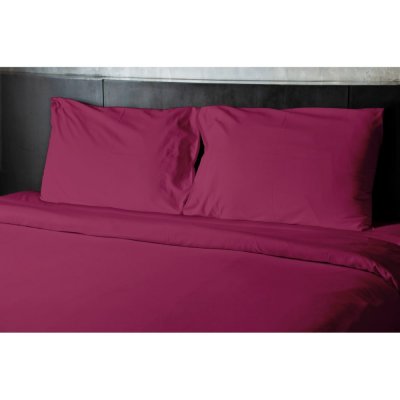 HOME LINGE PASSION Drap plat uni 2 personnes 100% coton - Fushia - 240x300 cm