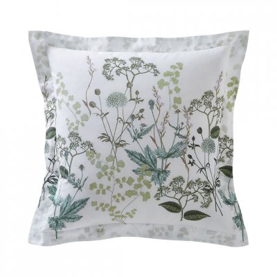 BECQUET Drap plat vert en percale de coton 180x290 VERONIKA