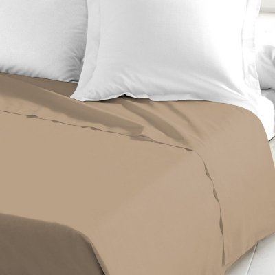 HOME LINGE PASSION Draps de lit en coton beige 180x290