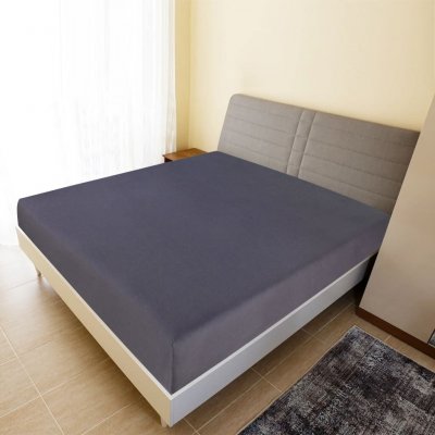 VIDAXL Draps-housses Jersey 2 pcs Anthracite 180x200 cm Coton