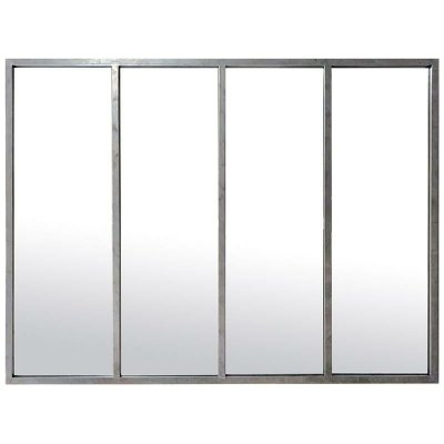 DRAWER  - Miroir atelier verri&egrave;re 90x120 - Frank - Couleur - Argent