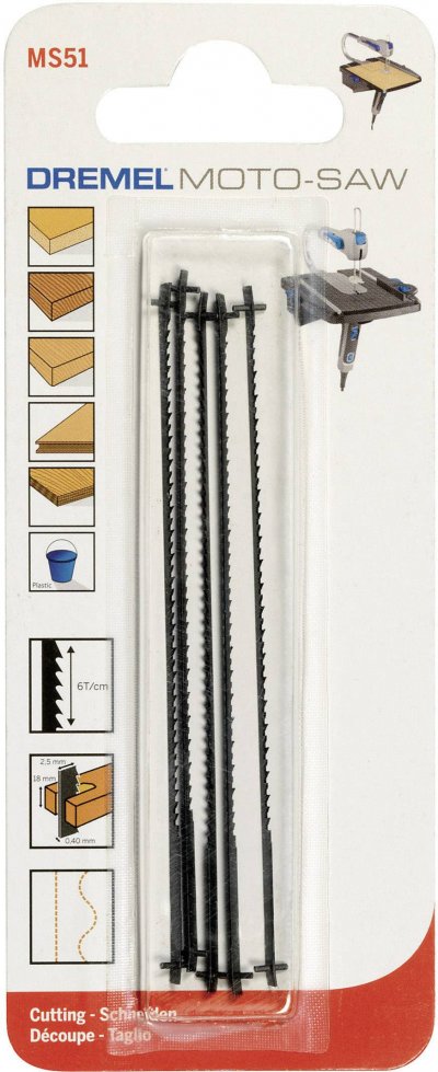 DREMEL  MS51 Lot de 5 lames bois pour scie &agrave; chatourner Motosaw