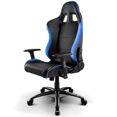 Drift DR200 Gaming Chair, Simili Cuir, Noir/Bleu, 48 x 61.5 x 129 cm