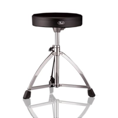 PEARL Drum Throne D-730S with Round Vinyl Seat and Single Braced Tripod Base