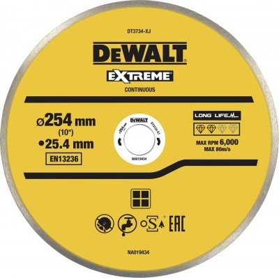 DEWALT DT3734 Lame de scie &agrave; carrelage - Porcelaine / Pierre
