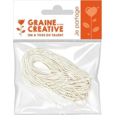 GRAINE CR DTM 11036 &Eacute;lastique pour masque Longueur 60 cm Pochette de 10 Couleurs Assorties