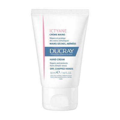 DUCRAY  ICTYANE - Cr&egrave;me Hydratante - Mains S&egrave;ches et Abim&eacute;es, 50ml