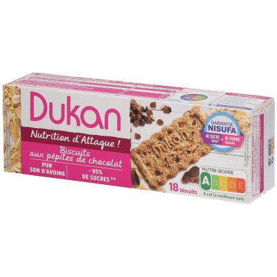 DUKAN  Biscuits de son d'avoine aux p&eacute;pites de chocolat - 225 g