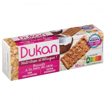 DUKAN  Biscuits de Son d'Avoine Saveur Coco 225 g