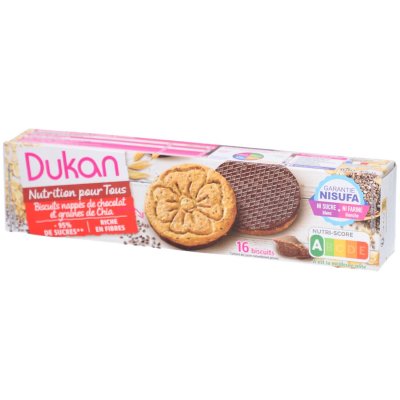 DUKAN &reg; Biscuits napp&eacute;s de chocolat et graines de Chia