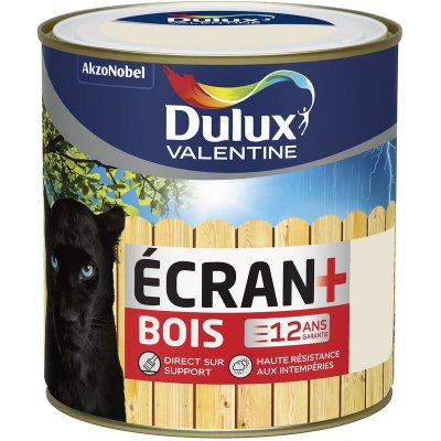 DULUX VALENTINE  5267143 Ecran Bois Satin 0.5 L Blanc Cr&egrave;me