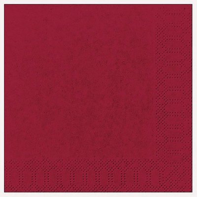 DUNI  - 20 Serviettes ouate 33x33cm 3 plis Bordeaux
