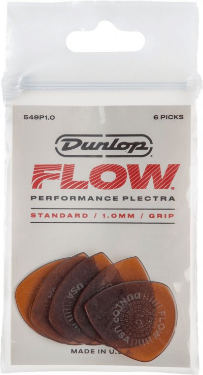 DUNLOP  549P100 M&eacute;diators Flow Standard Grip 1,00mm sachet de 6