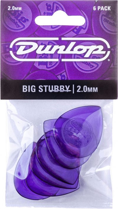 DUNLOP  Big Stubby M&eacute;diators 2 Mm Violet (6x)