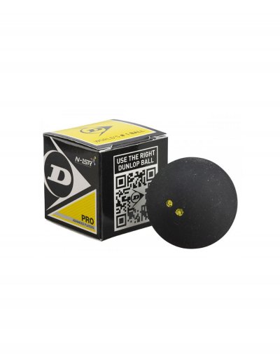 DUNLOP  D N 1SR Squash Ball, Noir - 1 Balle