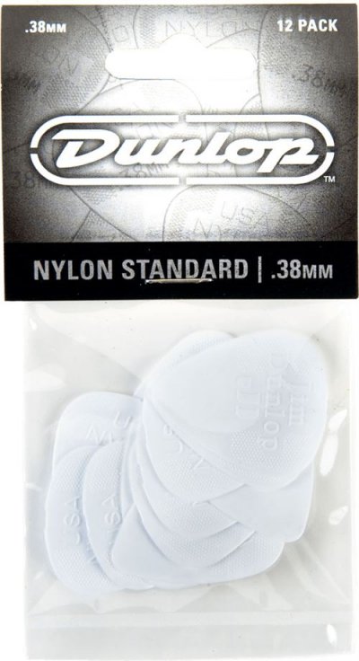 DUNLOP  - Lot De 12 M&eacute;diators Nylon 0.38mm - Adu 44p38