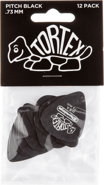 DUNLOP  m&eacute;diators Pitch Black Standard Tortex 073 (12 pi&egrave;ces)