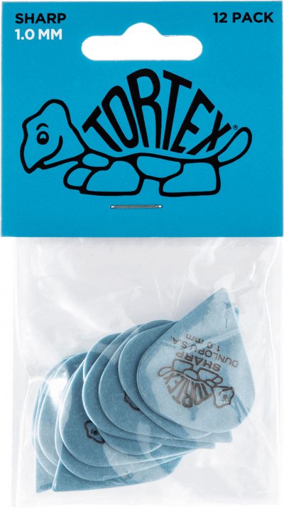 JIM DUNLOP Dunlop m&eacute;diators Tortex Sharp 100 bleu (12 pi&egrave;ces)