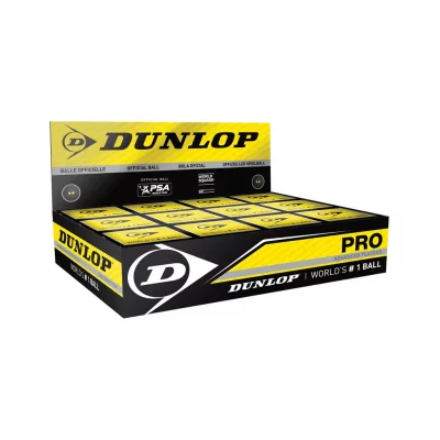 DUNLOP  Pro Double Yellow Dot Squash Balls Box Noir,Blanc 12 Balls