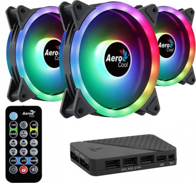 AEROCOOL Duo 12 pro (pack de 3) - ventilateur 120mm a-rgb pour boitier