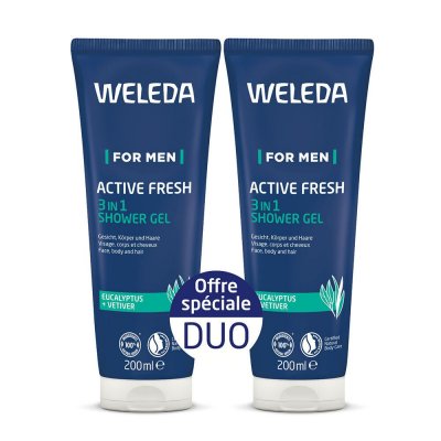 WELEDA Duo Gel douche homme &eacute;nergisant tonifie et rafra&icirc;chit 2x 