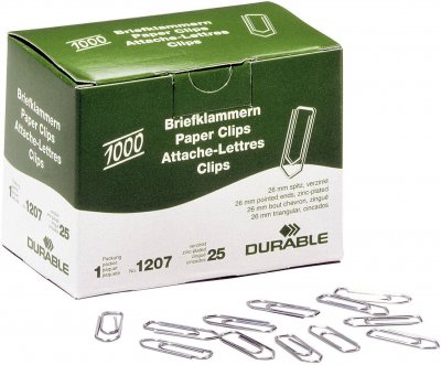 DURABLE  120725 Pince-lettres, 26 mm, 1000 pi&egrave;ces, galvanis&eacute;