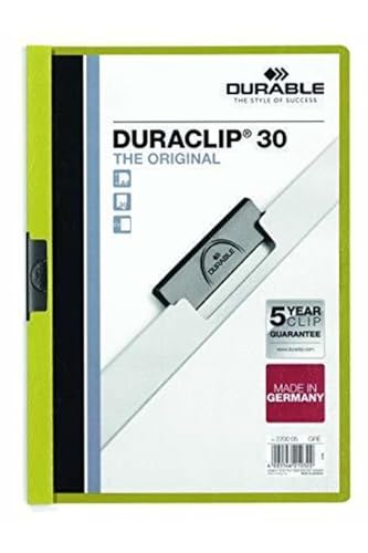 GENERIQUE Durable 220005 Duraclip 30 Chemise de pr&eacute;sentation &agrave; clip Vert