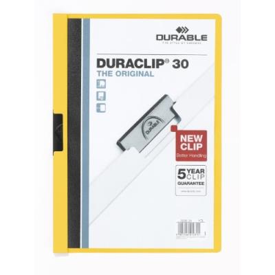 DURABLE  duraclip 30 chemise de pr&eacute;sentation &agrave; clip jaune 2200 04