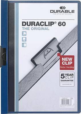 DURABLE  duraclip 60 chemise de pr&eacute;sentation &agrave; clip bleu fonc&eacute; 220907
