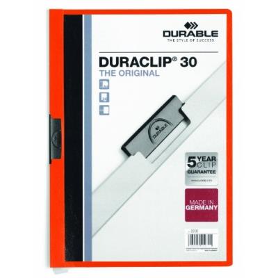 DURABLE  Duraclip Chemise de pr&eacute;sentation &agrave; clip 30 feuilles Orange