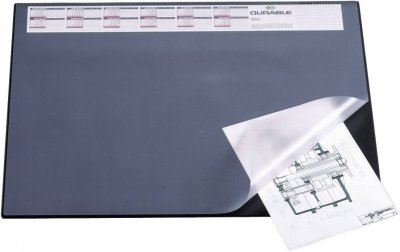 GENERIQUE Durable Sous-main avec calendrier de l'ann&eacute;e en cours, noir - Lot de 2