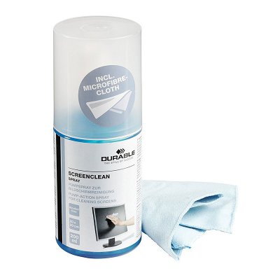 DURABLE  - spray nettoyant pour &eacute;cran avec chiffon - 200 ml