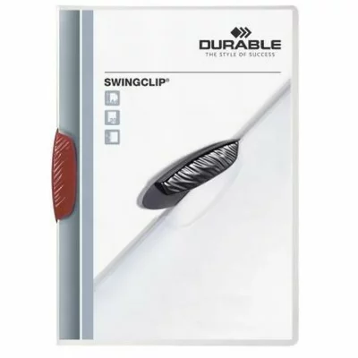 DURABLE  Swingclip - Chemise &Agrave; Clip - A4 - Pour 30 Feuilles - Transparent Avec Clip Rouge