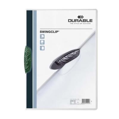 DURABLE  swingclip chemise de classement &agrave; clip cristal vert 226005