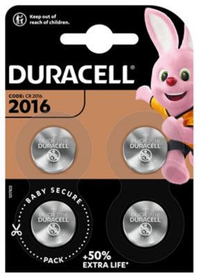 DURACELL  4 Piles Bouton CR 2016