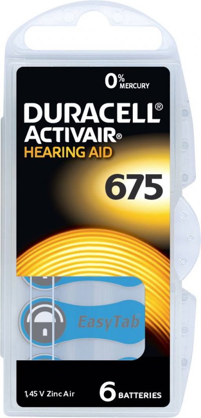 DURACELL  60 Piles Auditives 675 / PR44  Hearing Aid Activair
